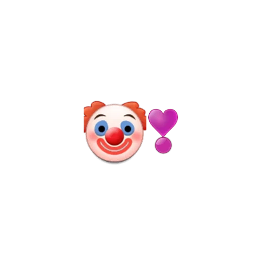 il volto del pagliaccio, sorrido di clown, emoji clown, emoji clown, clown smimik