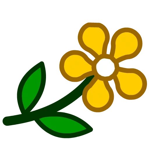 floret, expression flower, domestic plant, small flower cartoon, yellow flower cartoon