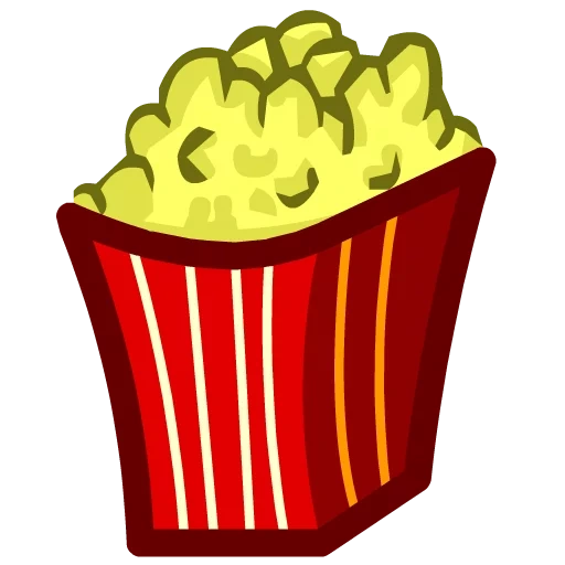 popcorn 2d, emoticon popcorn, modello di popcorn, modello popcorn senza sfondo, popcorn bucket pattern