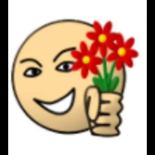 ini adalah emotikon, tersenyum dengan bunga orang bodoh, smileik membuat orang bodoh, smiley with flowers fool online
