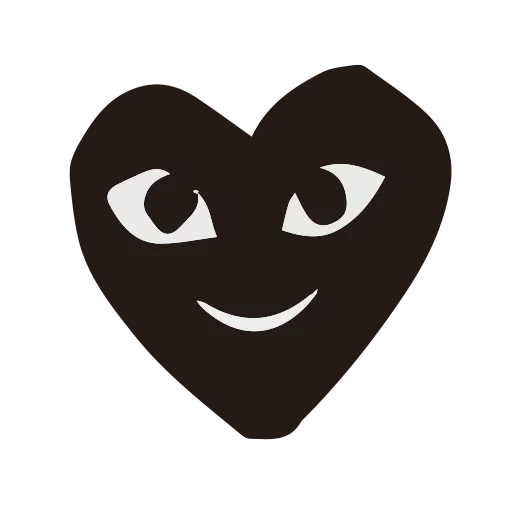 black heart, heart in eyes, cardiac eyes, black heart cdg, comme des garcons icon
