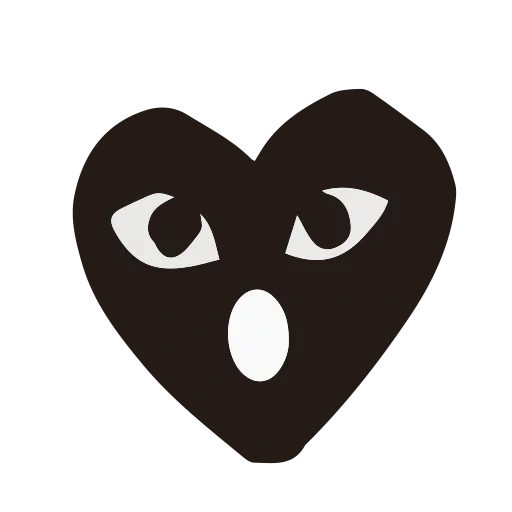 logotipo nem, coração preto, cdg do coração preto, logotipo comme des garcons, ícone comme des garcons