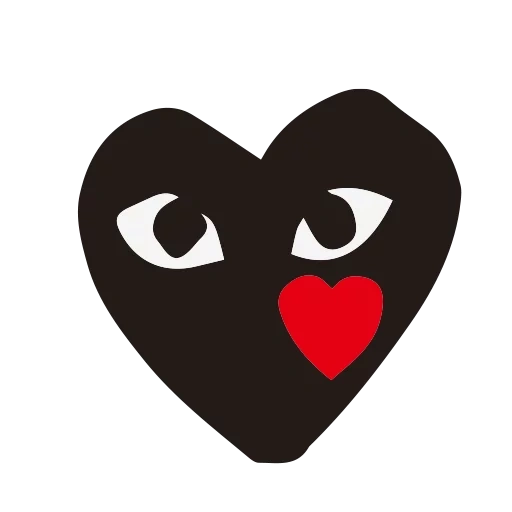 hati, black heart, jantung di mata, cdg hati hitam, logo play comme des garcons