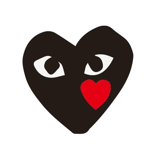 corazón, corazón negro, corazón en los ojos, corazón negro cdg, play comme des garcons logo