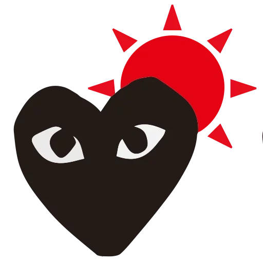 corazón, comme des gar ons, commes garcons logo, icono comme des garcons, play comme des garcons logo