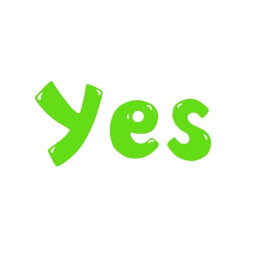 yes, yes no, yes i do, yes logo, green yes lettering