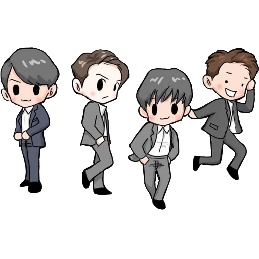 chibi, personnes, diagramme de vapeur, oppadoll bts, super junior sori sori