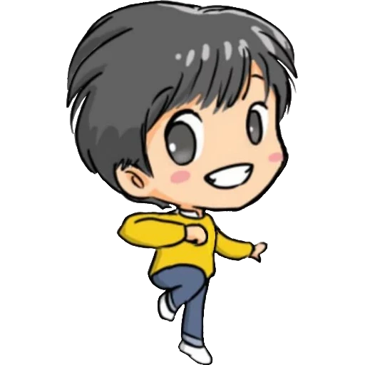 chibi, figure, images animées, charmant personnage, alan yeager chibi