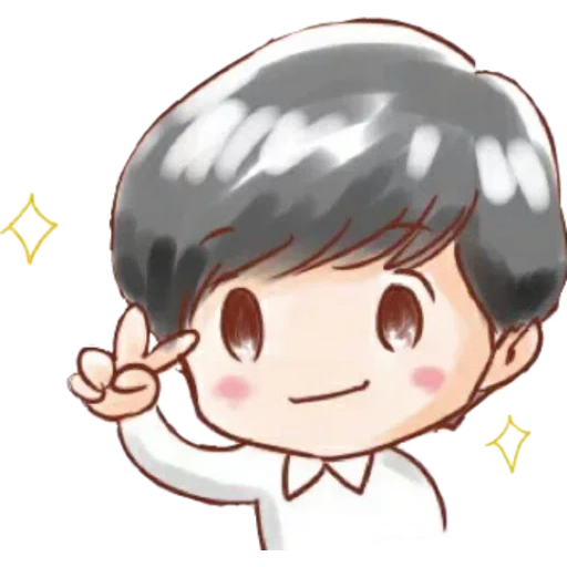 chibi, asian, anime cute, shimedzhi bts, bts chibi jin