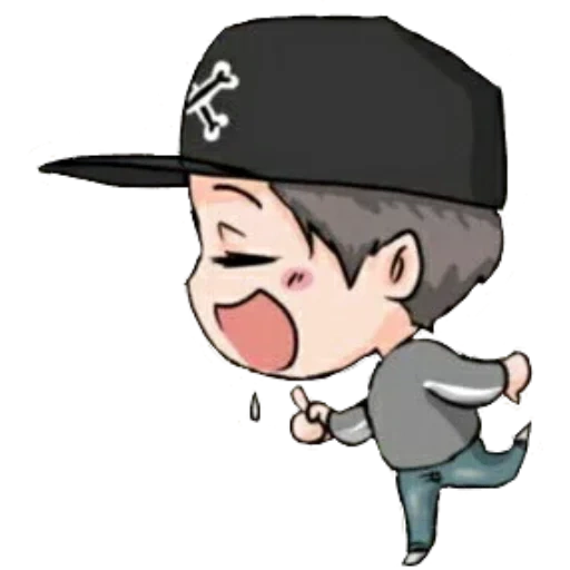 asian, sehun chibi, syumin chibi, chibi cap, bts chibi jimin