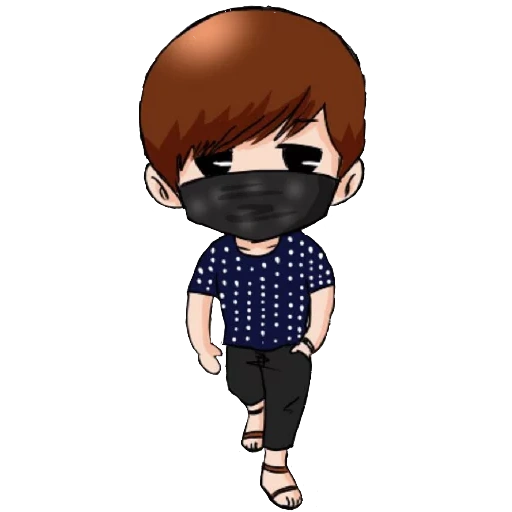 jovem, pessoas, chibi de inundação de cor, chibi bakxing, park yin-chi