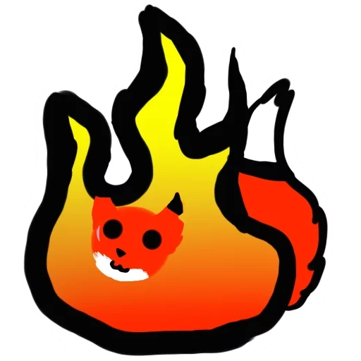 fuoco, faccina sorridente fuoco, simbolo di fuoco, icona fiamma, lampada per badge