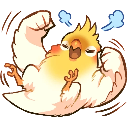 chibi, el pájaro es divertido, pollo de anime, corella loros, corella loro