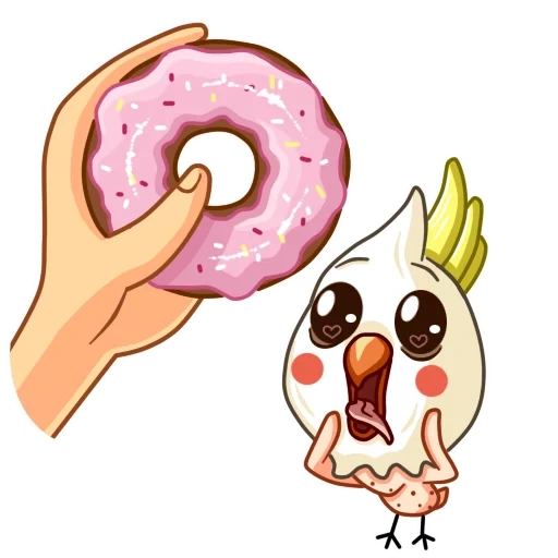 donut, donk, donut of sketches, kawaii donuts, stickers donuts