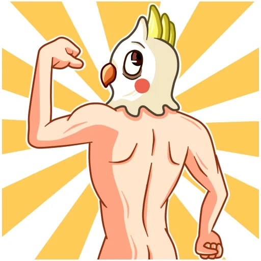 fak, chicken, cockatoo, chicken man art, porpoles transparent background