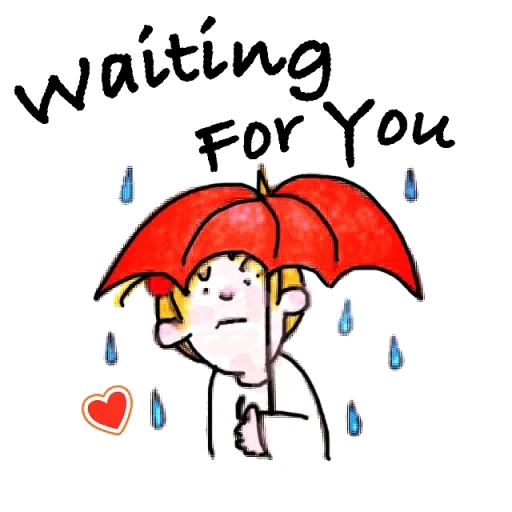 under the umbrella, umbrella drawing, red umbrella, umbrella drawing, english text