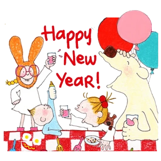 cheers for the new year, selamat tahun baru, selamat tahun baru kacang, happy new year cartoon, selamat natal dan tahun baru sendirian di rumah
