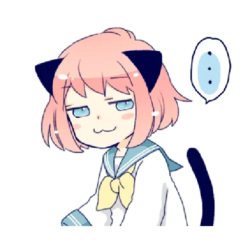 chibi, d'accord, ddlc monica, haruka kotoura, chat oreille fille necoco