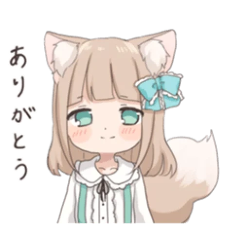 arte de animação, cacau anime, animação kawai neko, animação de raposa chuanwai, padrão bonito anime