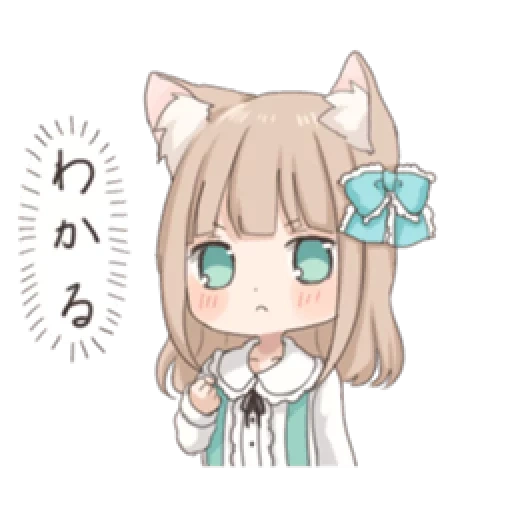 arte de animação, cacau anime, animação neko tan, animação kawai neko, padrão bonito anime