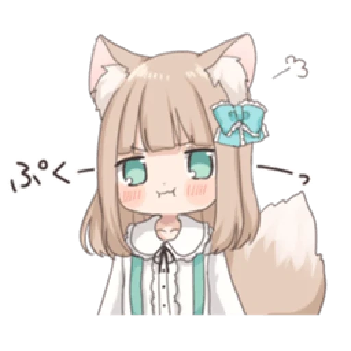 animação neko, cacau anime, imagem de anime, animação kawai neko, animação de raposa chuanwai