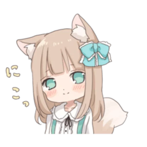 animação neko, animação é fofa, cacau anime, animação kawai neko, padrão bonito anime