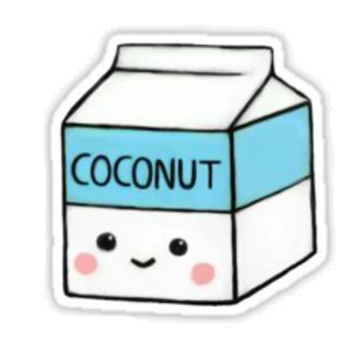 latte kavai, appendere il latte, latte kawaii, latte kawaii, latte di cartoni animati