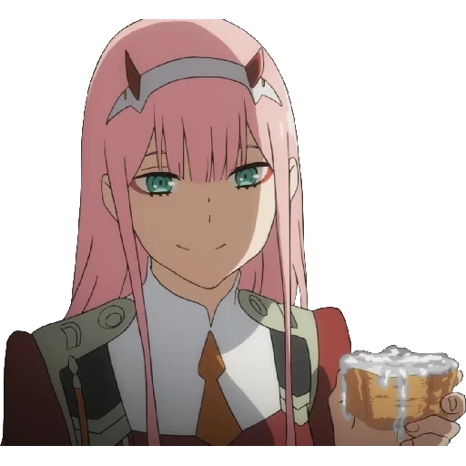 zero two, personnages d'anime, sweetheart in franks, mignon portant franks 002, anime moe to franks 02