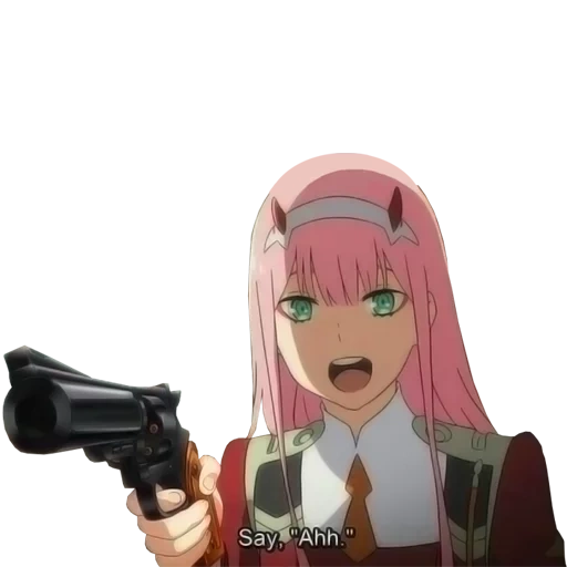 zero two, quest pistols, lovely in france, 02 cartoon funny, darling in the franxx