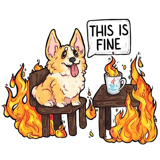 corgi, this is fine, dog fire, corgi codes