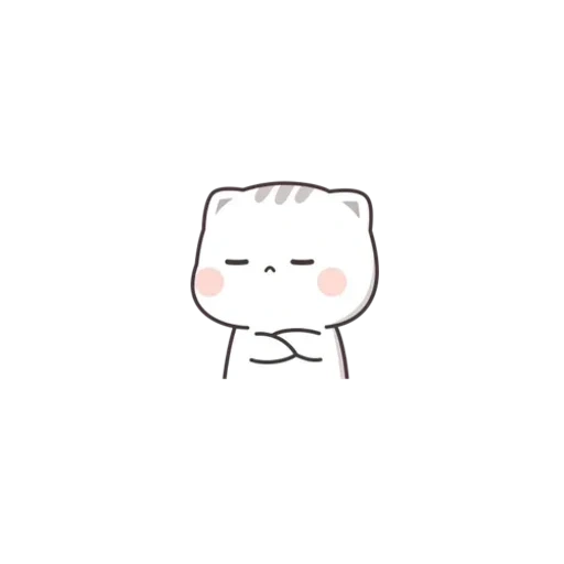 engraçado, animação, gato de kawai branco, padrão bonitinho