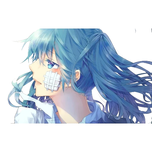 hatsuyin miyuki, tian lan hair, anime capelli blu, anime face blue hair, anime ragazza capelli blu