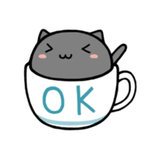 mug kitty, gambar kawaii yang lucu, kucing kawaii cangkir, mug kucing kawaii, lingkaran kucing kawaii