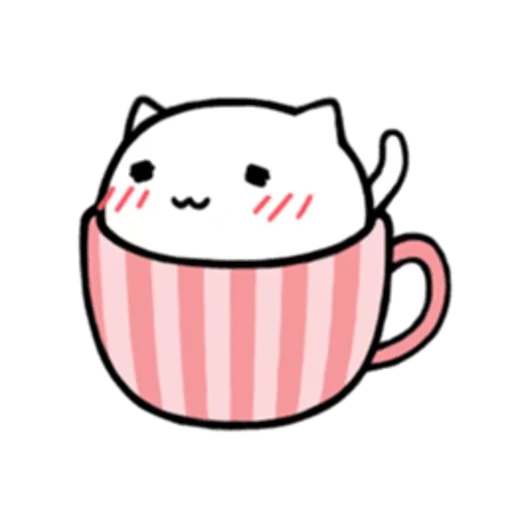 lovely kawaii, cute kawaii drawings, kawaii cats of cups, kawaii cats mug, kawaii cats circles