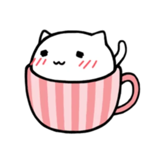 kawaii yang indah, gambar kawaii yang lucu, kucing kawaii cangkir, mug kucing kawaii, lingkaran kucing kawaii