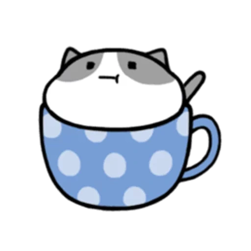 kucing anime yang indah, gambar kawaii yang lucu, kucing kawaii cangkir, mug kucing kawaii, lingkaran kucing kawaii