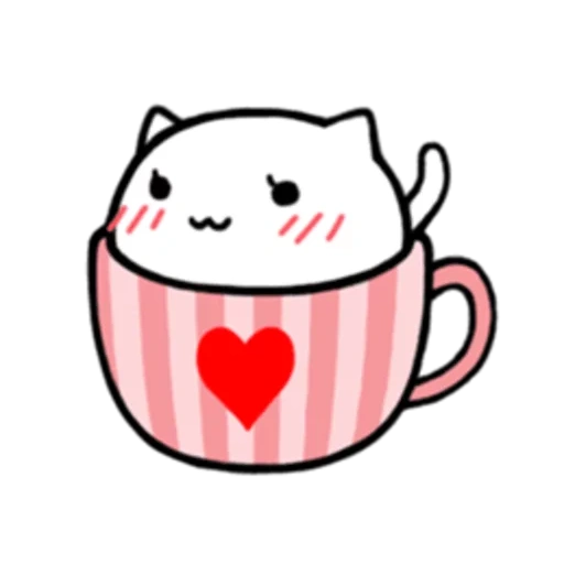 cute drawings, cute kawaii drawings, kawaii cats of cups, kawaii cats mug, kawaii cats circles