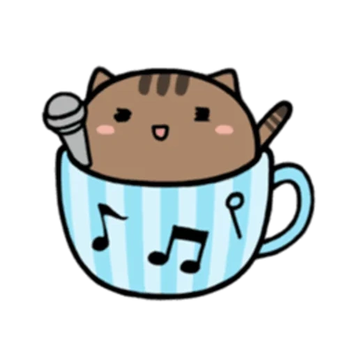 mug kitty, gambar kawaii yang lucu, kucing kawaii cangkir, mug kucing kawaii, lingkaran kucing kawaii