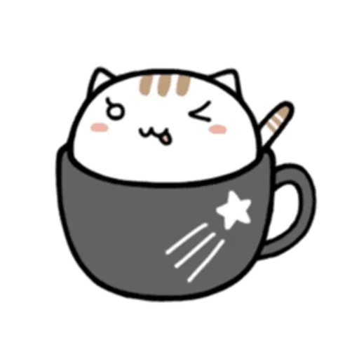 mug kitty, tazza di gatto kawaii, gatti di tazze kawaii, tazza di gatti kawaii, cerchi di gatti kawaii