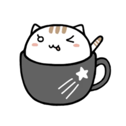 mug kitty, mug kucing kawaii, kucing kawaii cangkir, mug kucing kawaii, lingkaran kucing kawaii