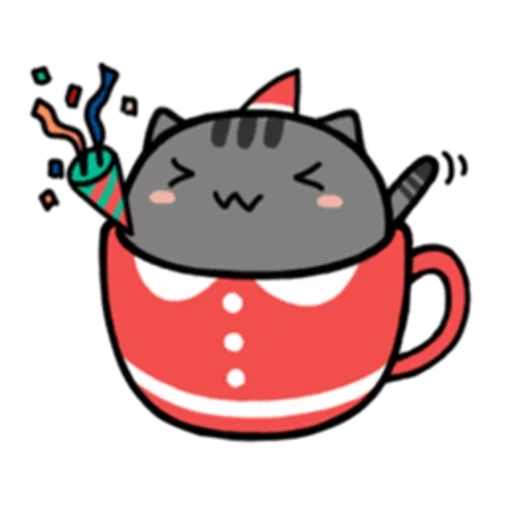 katze zu einem becher, kavai katzenkreise, kawaii katzen von tassen, kawaii cats tasse, kawaii katzenkreise