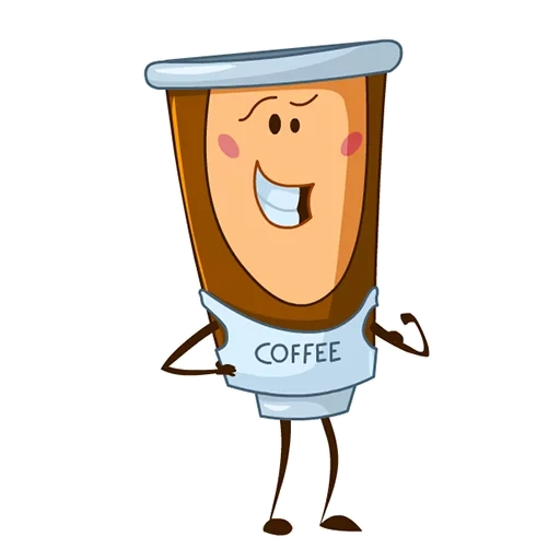 café, robô de café, café klipat, cartoon de café, ilustração de café