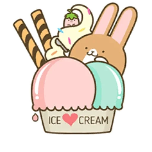 es krim, orr rabbit, cake ice cream, sedikit ide