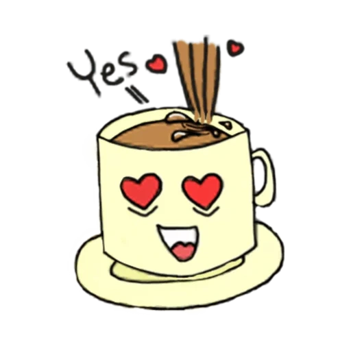 café, café kawaii, dibujo de café, bocetos de café, dibujo de café