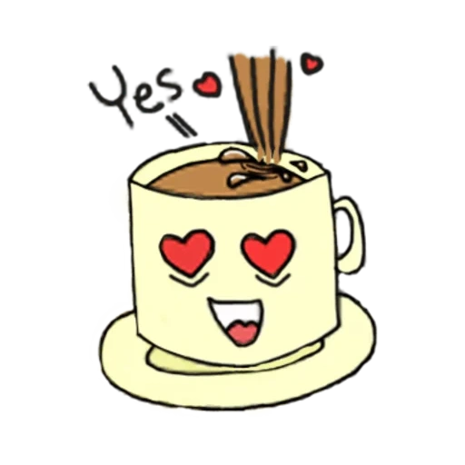 kaffee, kawaii kaffee, kaffeezeichnung, kaffeeskizzen, kaffeezeichnung