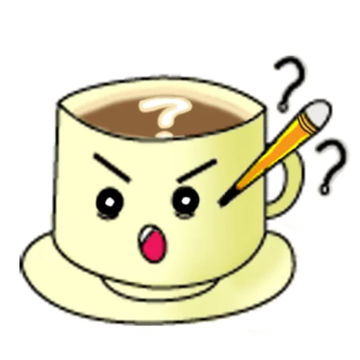 cuppa, um copo de café, chá kawaii, copa de café kawaii, uma xícara de desenho animado de café