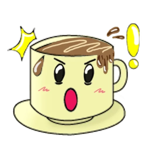 cangkir, coffee chan, makanan kawaii, teh kawaii, kawaii menggambar makanan