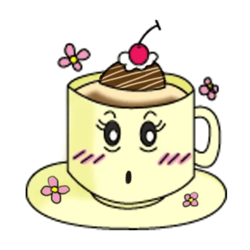 tasse, kaffee chan, tasse kaffee, kawaii tee, cex zeichnen tee