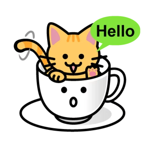 gato, o gato é um copo, cafe amigável para gatos, colorir gato copo mini, desenhos de gatinhos fofos caneca leve