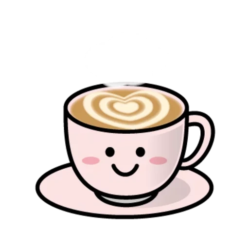um copo de café, copa kawaii, ilustração do café, xícara de café de desenho animado, uma xícara de desenho animado de café
